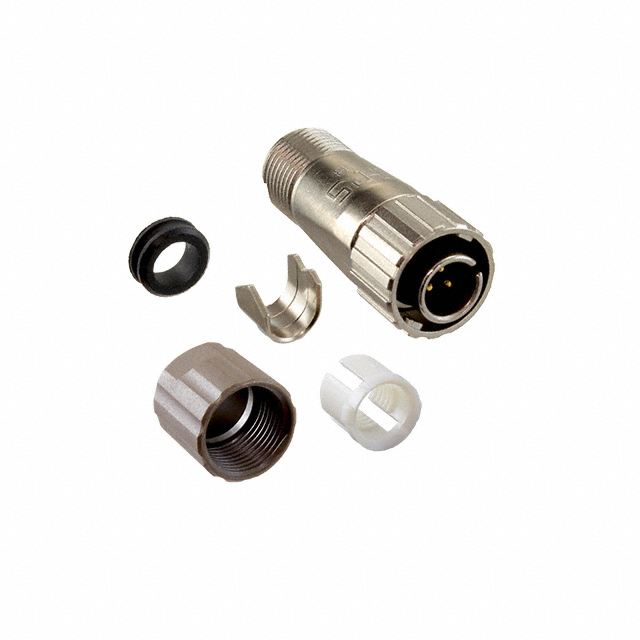 CONN PLUG MALE 3P GOLD SLDR CUP