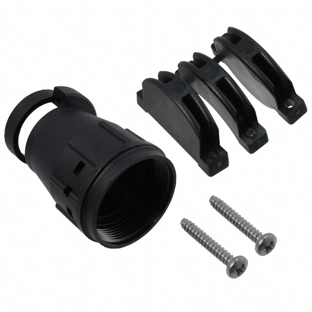 CONN BACKSHELL W/CLAMP SZ 24 BLK