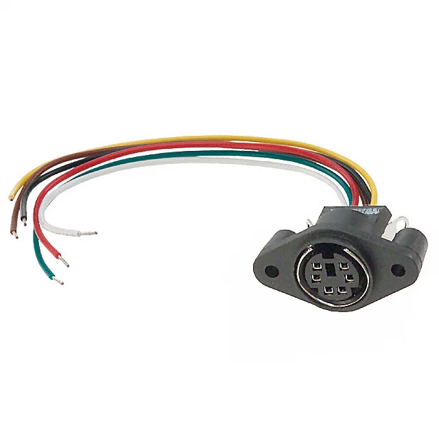 CONN RCPT FMALE MINI DIN 6P WIRE