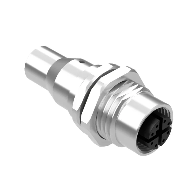 M12 X-CODE 8POS RCPT PANEL MOUNT