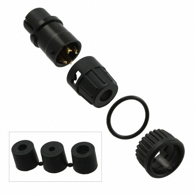 CONN PLUG FMALE 4P GOLD SLDR CUP