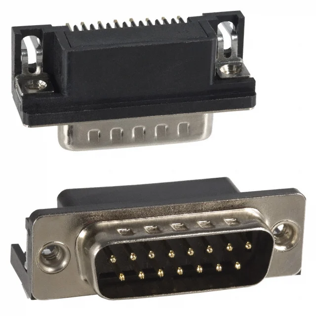 CONN D-SUB PLUG 15POS R/A SOLDER