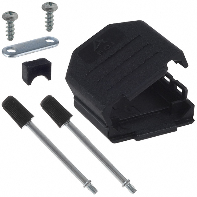 CONN BACKSHELL 9POS 180DEG BLACK