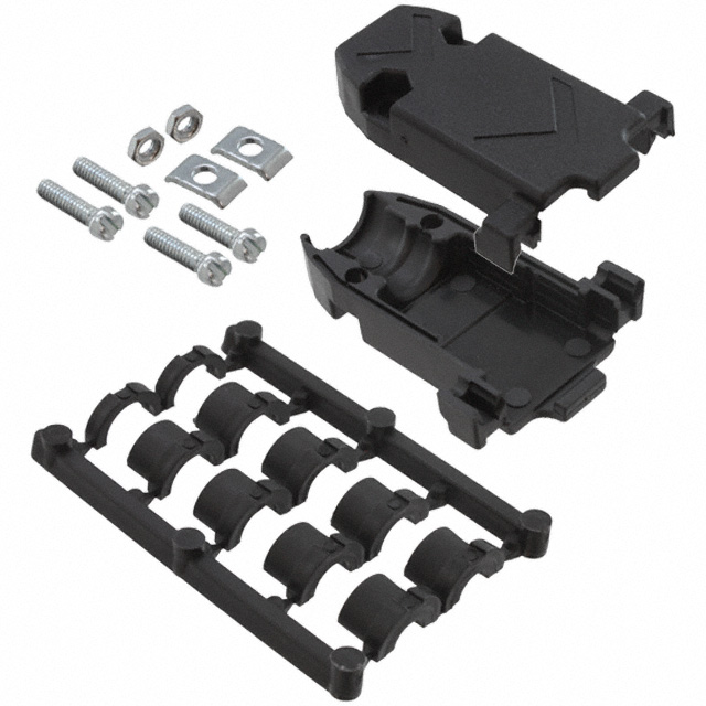 CONN BACKSHELL 9POS 180DEG BLACK