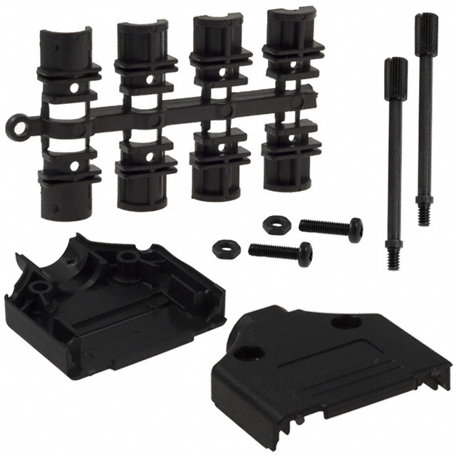 CONN BACKSHELL 15POS 180DEG BLK