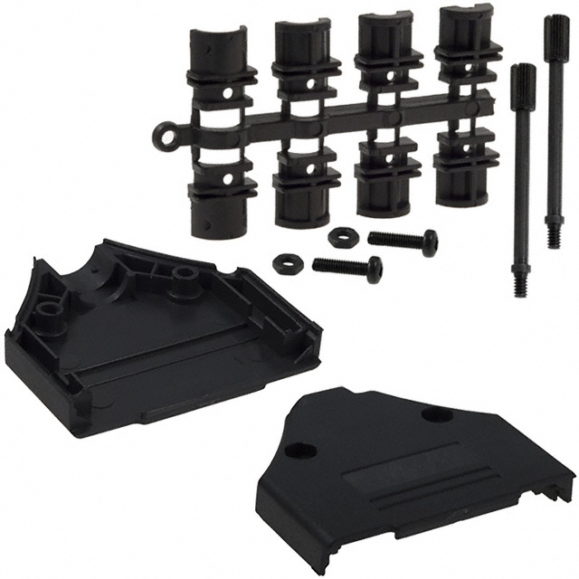 CONN BACKSHELL 25POS 180DEG BLK