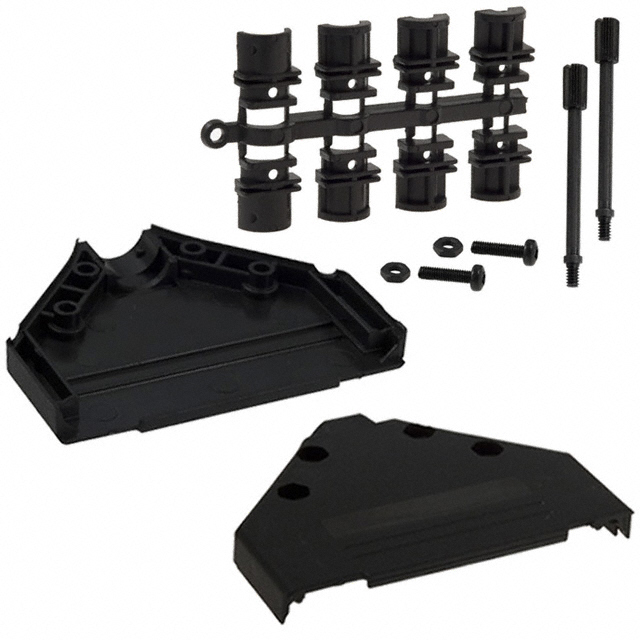 CONN BACKSHELL 37POS 180DEG BLK