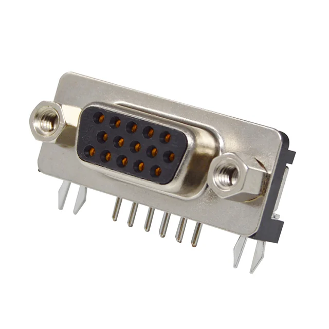 CONN D-SUB HD RCPT 15P R/A SLDR