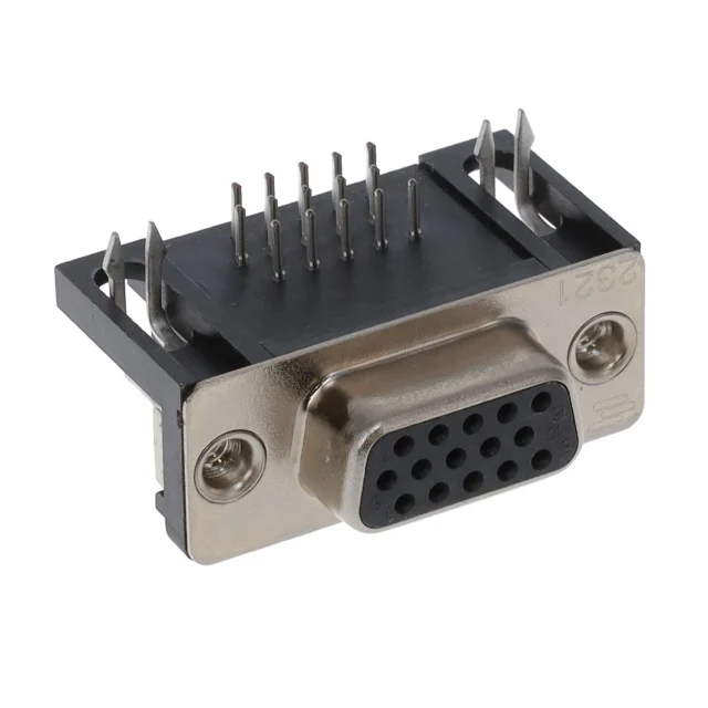 CONN D-SUB HD RCPT 15P R/A SLDR