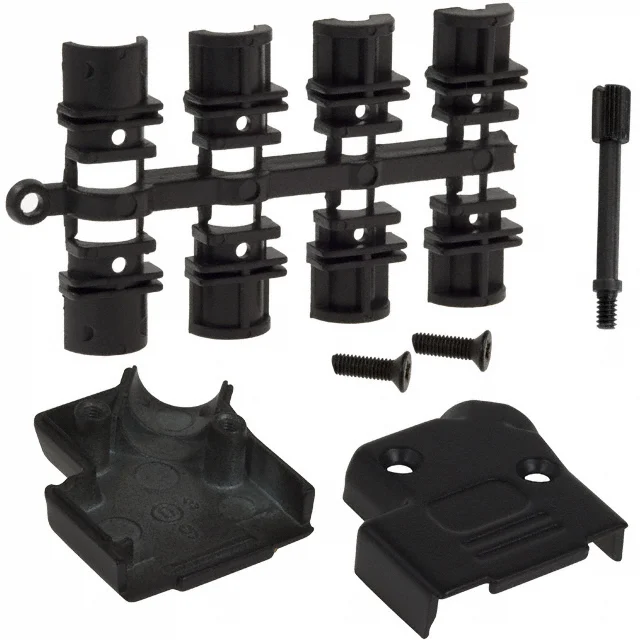 CONN BACKSHELL 9P 45DEG SHLD BLK