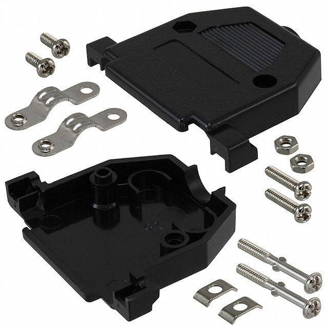 CONN BACKSHELL 25POS 180DEG BLK