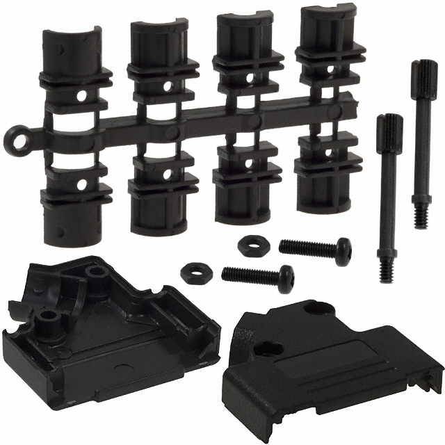 CONN BACKSHELL 15POS 45DEG BLACK