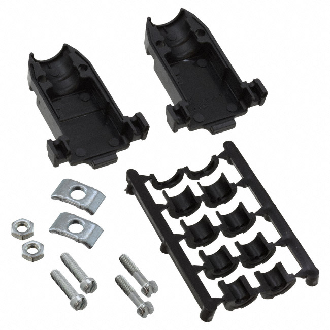 CONN BACKSHELL 9POS 180DEG BLACK