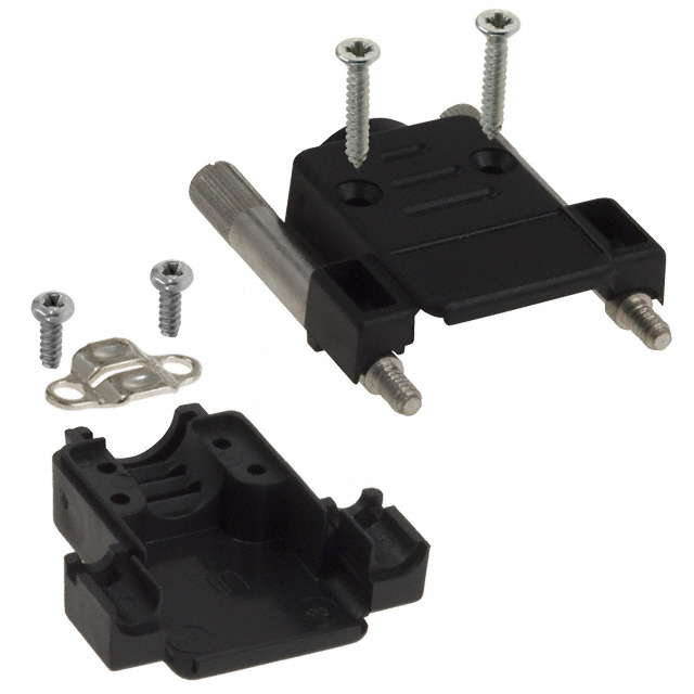 CONN BACKSHELL 9POS 180DEG BLACK