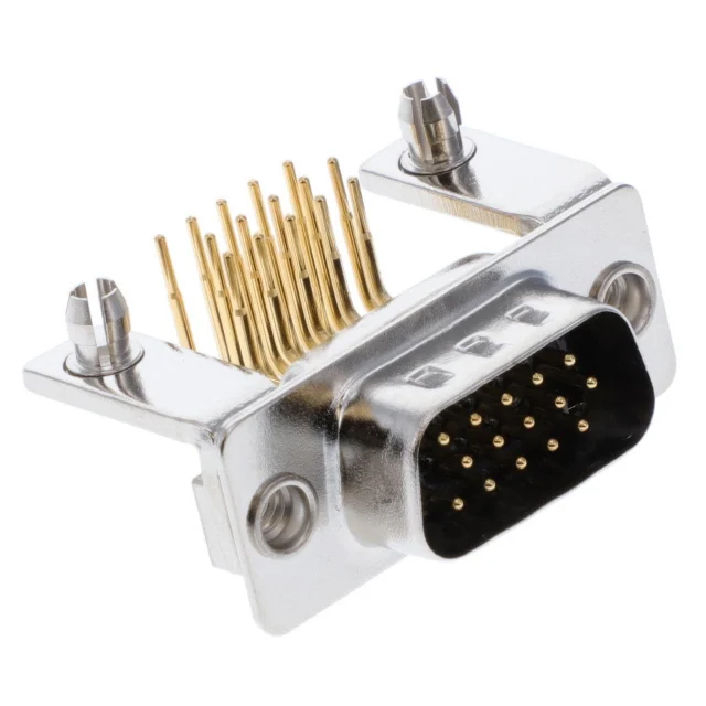 CONN D-SUB HD PLG 15POS R/A SLDR