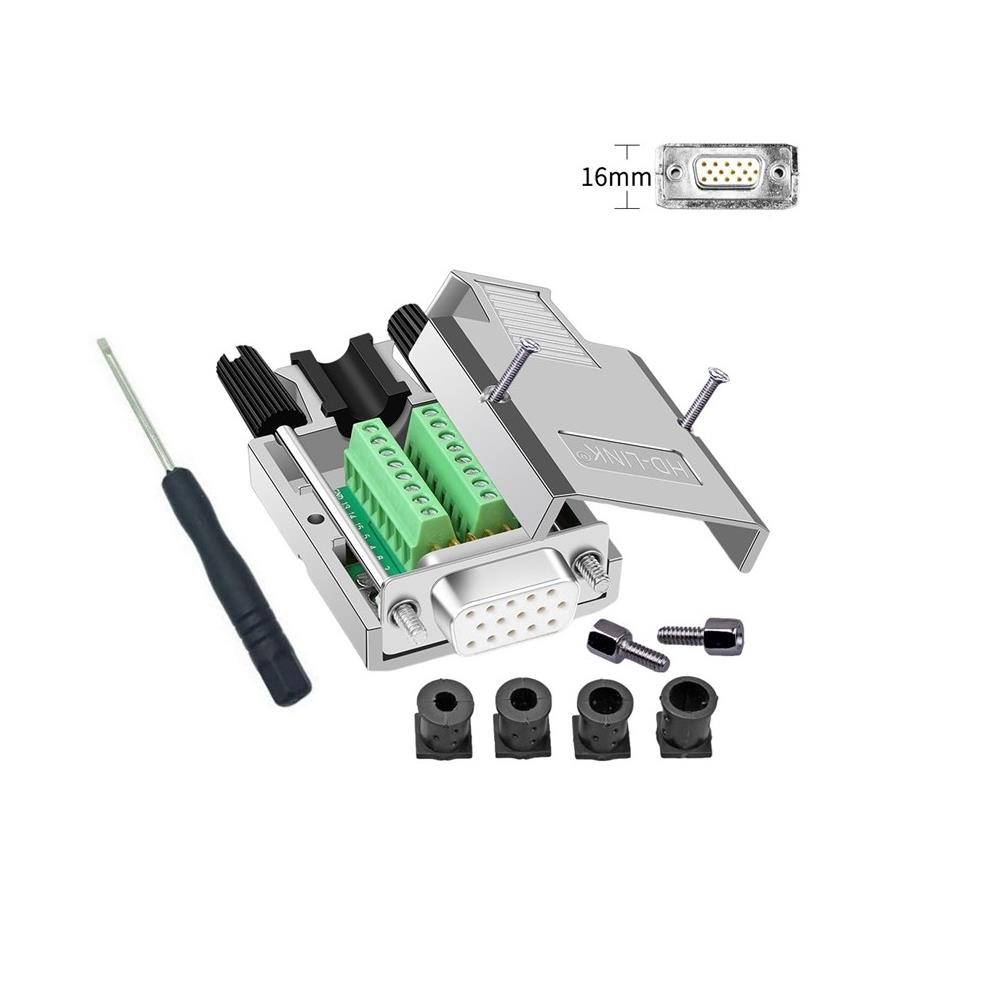 CONN D-SUB HD RCPT 15P TERM BLK