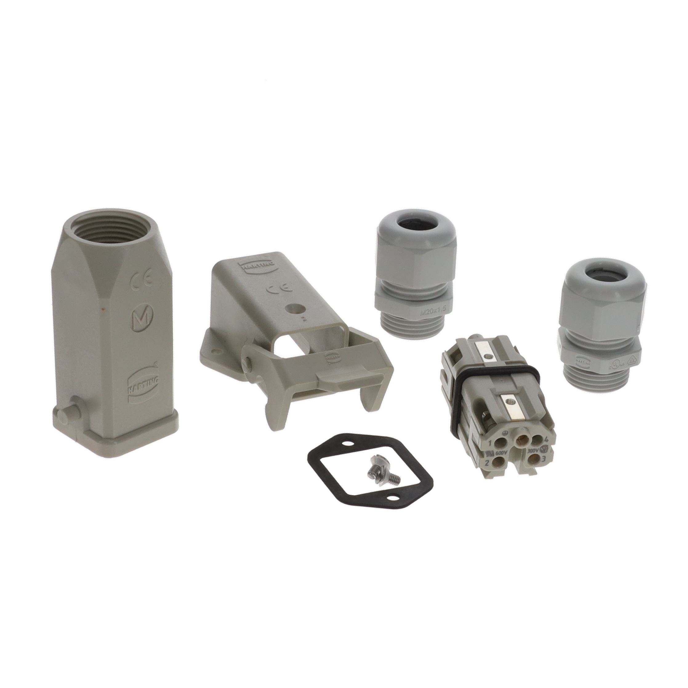 CONN ASSY TOP ENTRY 4+GND A3 M20