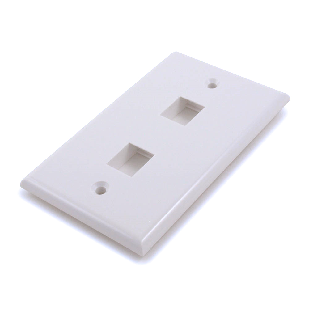 Wallplate: Keystone 2 Hole - Wht