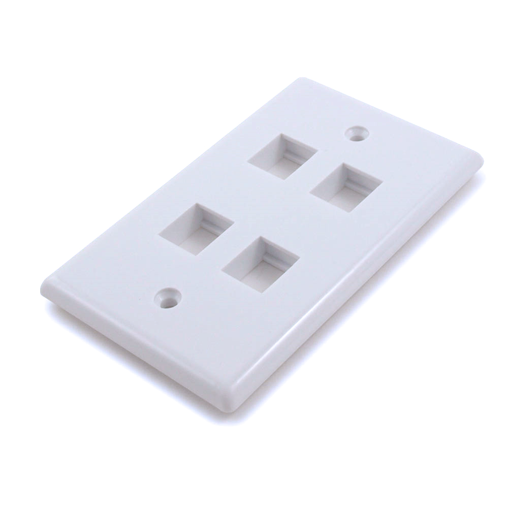 Wallplate: Keystone 4 Hole - Wht