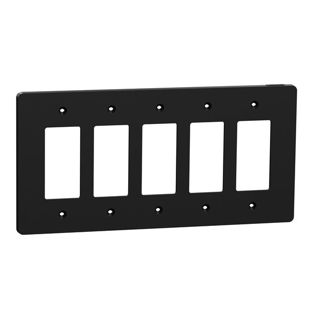 5 GANG MID+ WALL PLATE BK