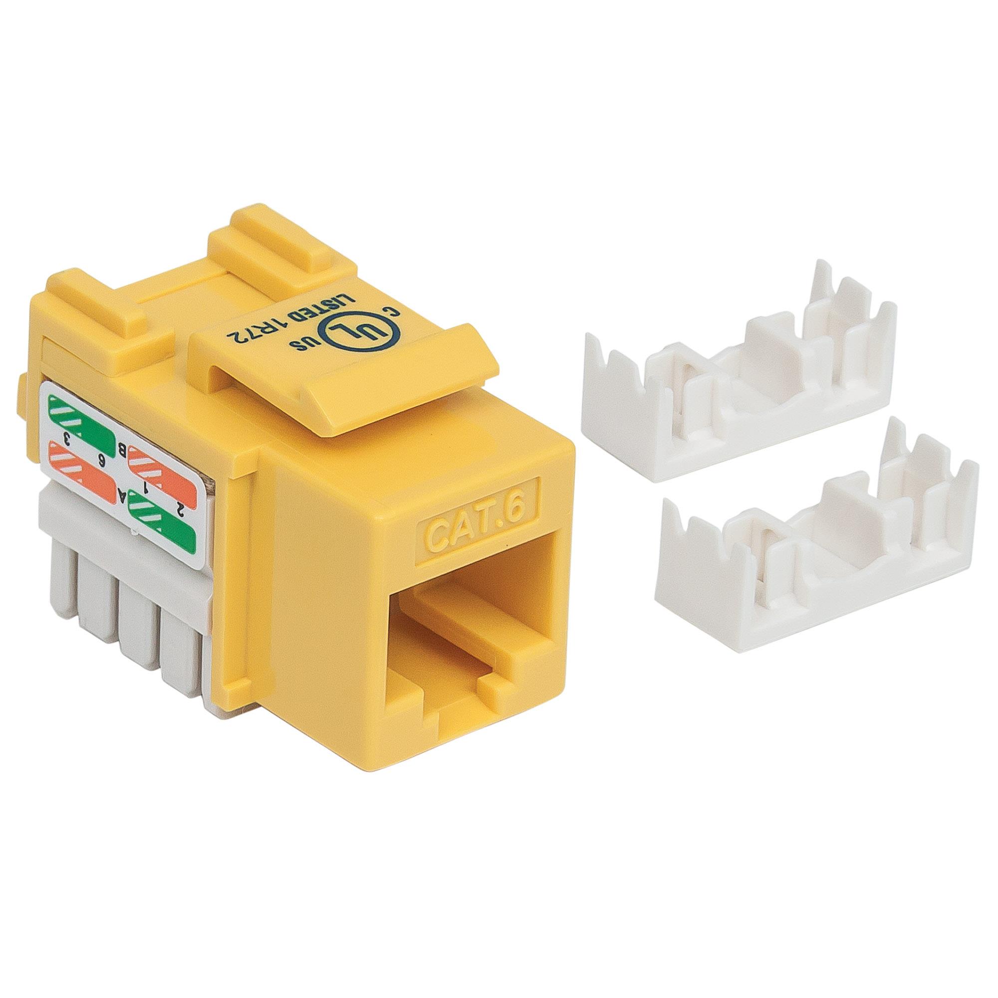 Cat6 UTP Keystone Jack, Yellow