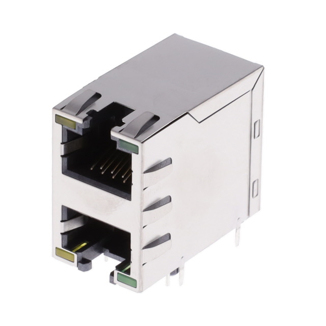 8P8C, CAT5E, 2X1 STACKED, SHIELD