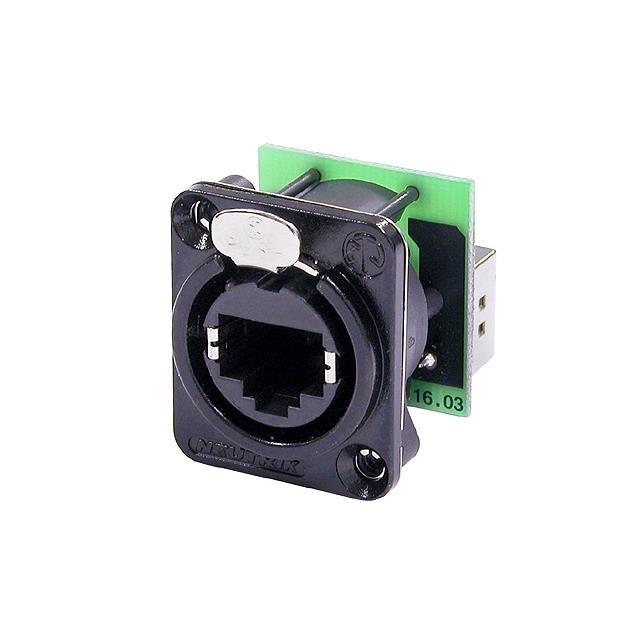 RJ45 feedthrough receptacle, bla