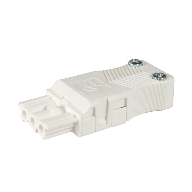 CONN RECEPT 3POS SCREW WHT