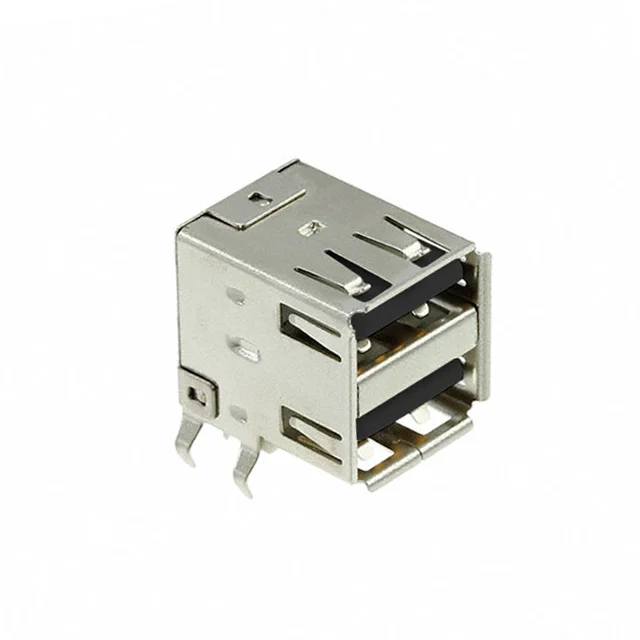 CONN RCPT USB2.0 USBA STACKED RA