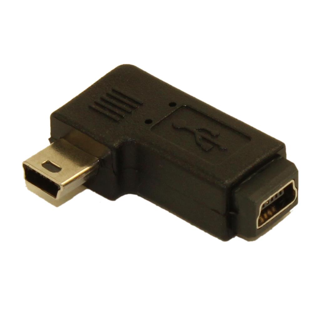 USB Mini-B 5p M/F Angle Adapter