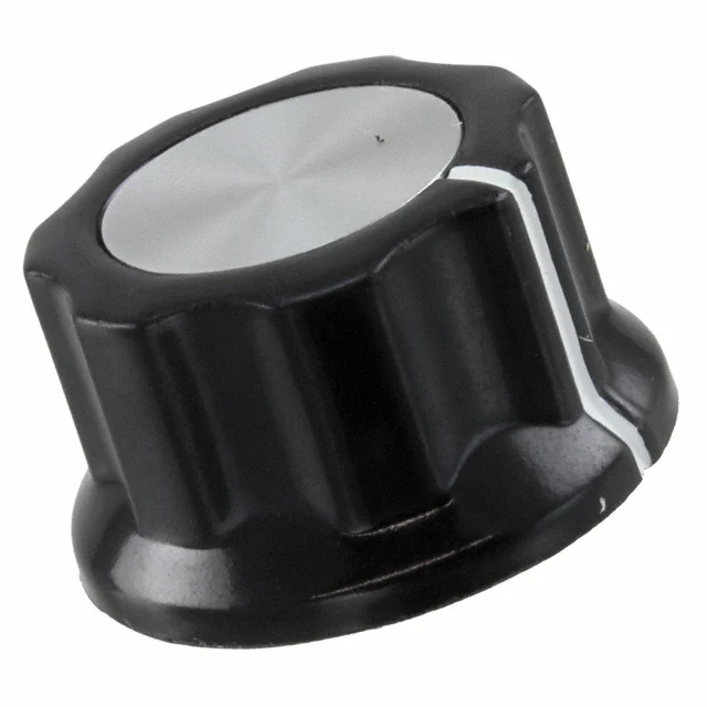 KNOB FLUTED W/SKIRT 0.250" PLAST