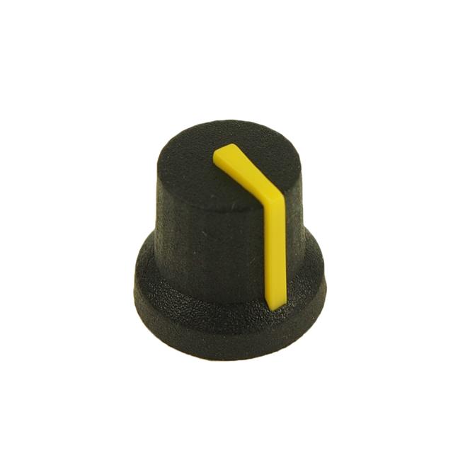 KNOB K87MBR BLACK 6MM D YELLOW