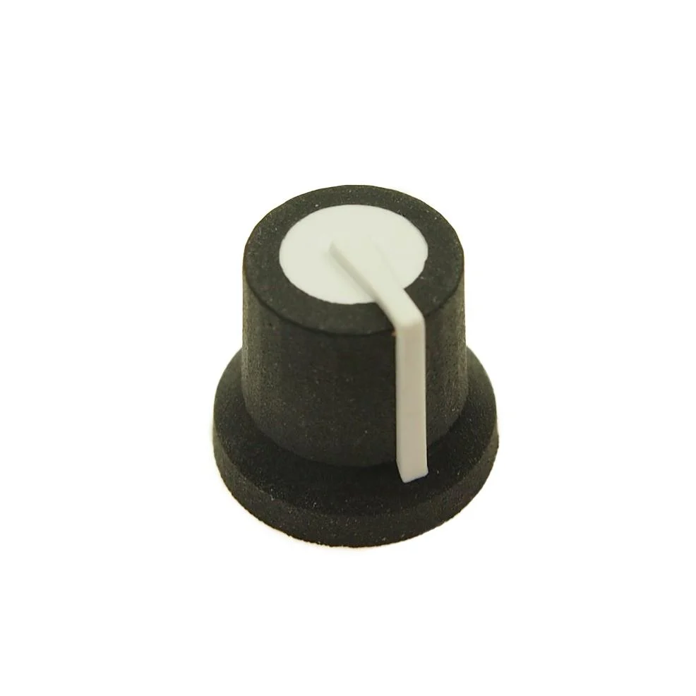 KNOB K87MAR BLACK 6MM D WHITE