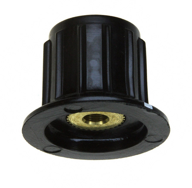 KNOB RIBBED W/SKIRT 0.126" PLAST