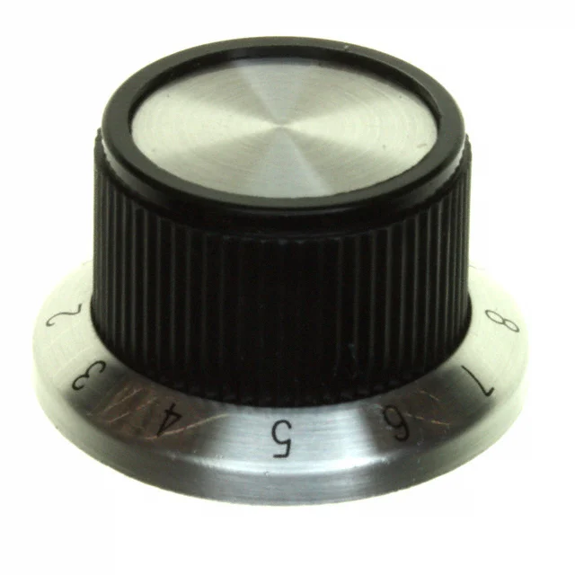 KNOB KNURLED W/SKRT 0.250" PLAST