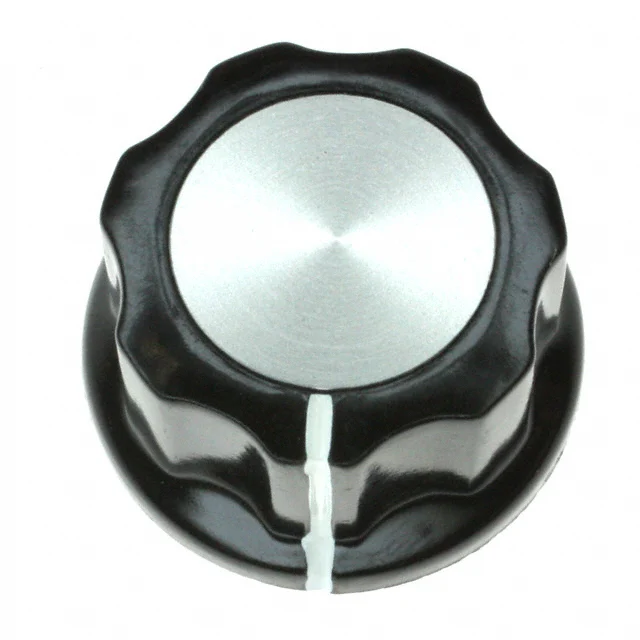 KNOB FLUTED W/SKIRT 0.250" PLAST