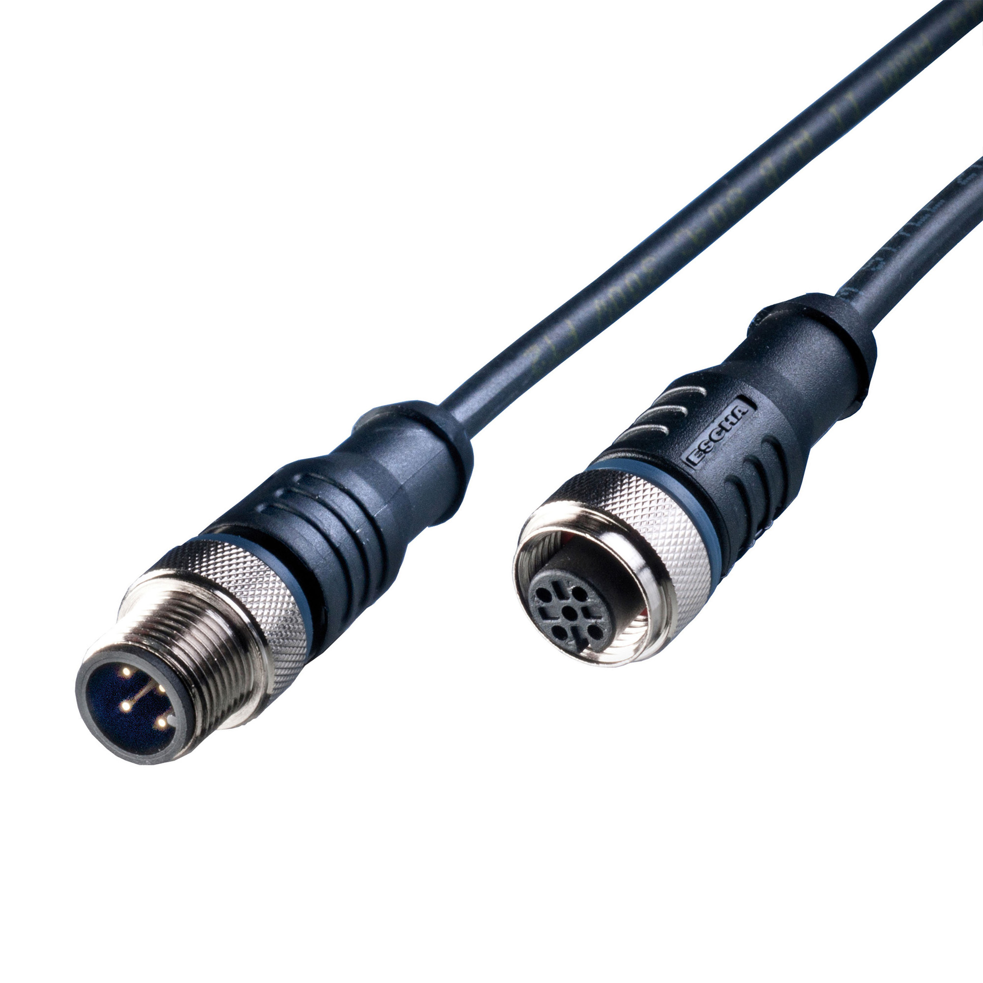 Cable 8.2 ft M12 plug/ sock. 24V