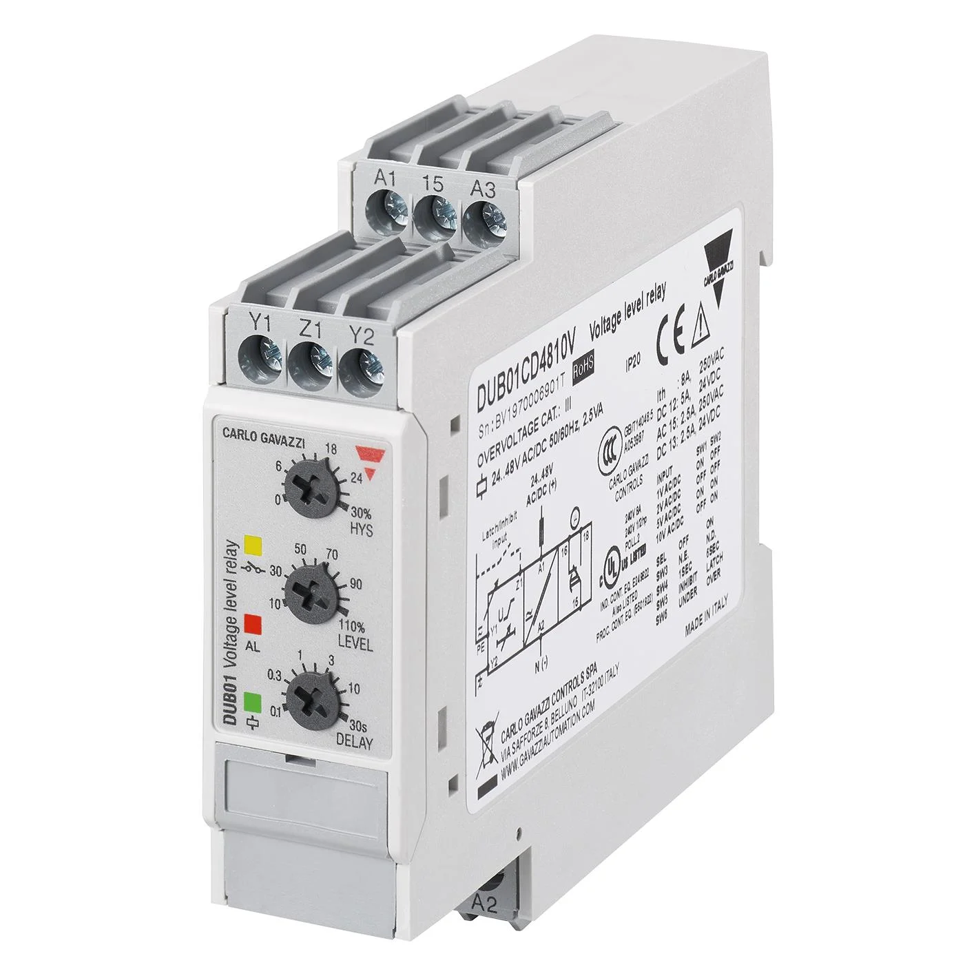 RELAY MONITOR VOLT 2-500V
